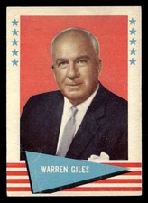 1961 Fleer Baseball Greats (F418-3) Warren Giles #33 GD Cincinnati Reds