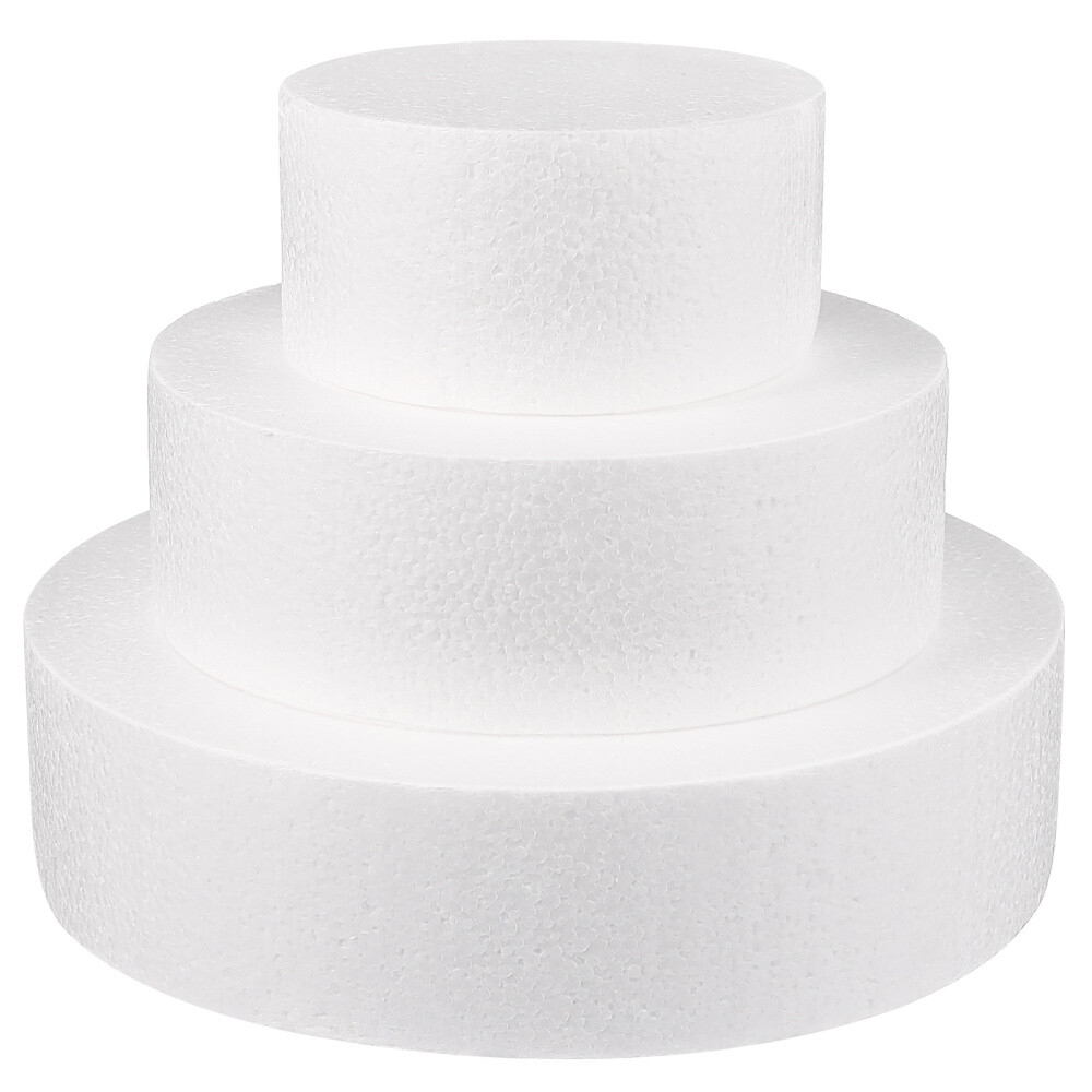 3 Pcs Wedding Round Foam Cake Molds Fake Cakes Fake Cake Moulds Cake