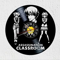 Vinywoody Wanduhr Schallplatte Silhouette Karma Akabane Anime Deko