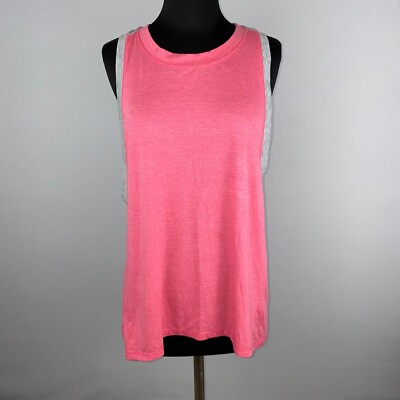 Yogalicious Tank Top Womens Size L Pink Gray Racerback Athleisure Yoga Pilates