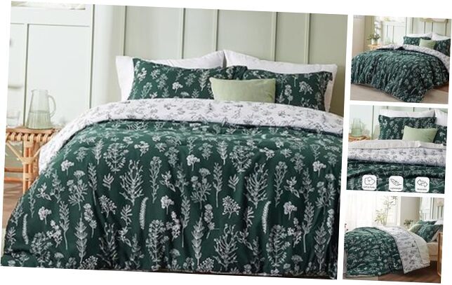 Comforter Set - Emerald Comforter, Cute Floral Bedding Full 03 - Emerald-image