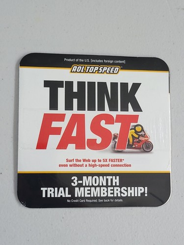 Think Fast On Fire America Online Collectible Install Disc, AOL CD Vintage - Picture 2 of 2