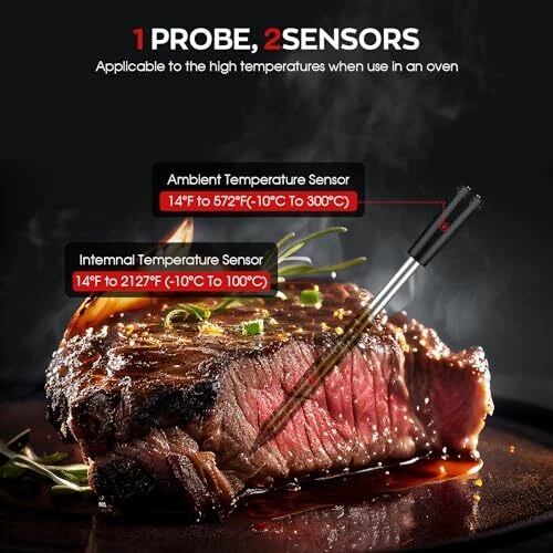Wireless Meat Thermometer, Digital Food Thermometer for Cooking - Scratch & Dent