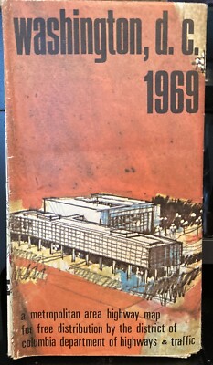 Washington DC District Of Columbia 1969 Official Highway Road Map