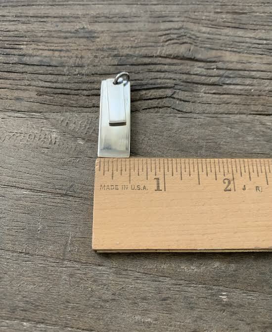 J.Crew Sterling Silver Modern Dog Tag Double Rect… - image 1