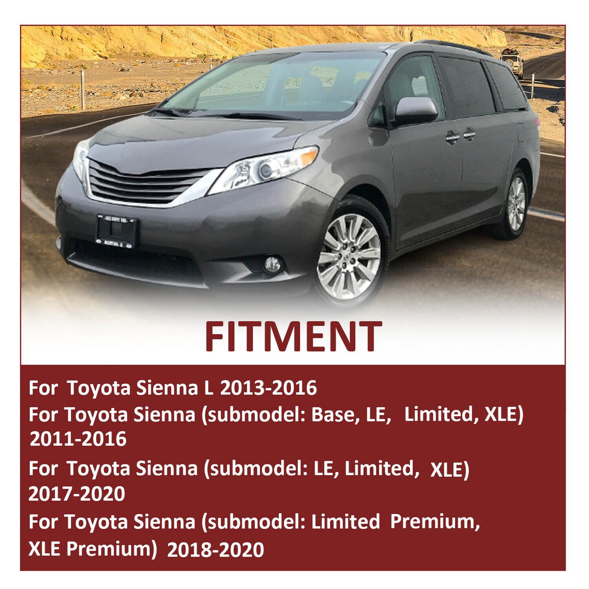 Front Engine Splash Shield For Toyota Sienna 2017 FWD SE Model - Under Cover Replacement Part #5144108060