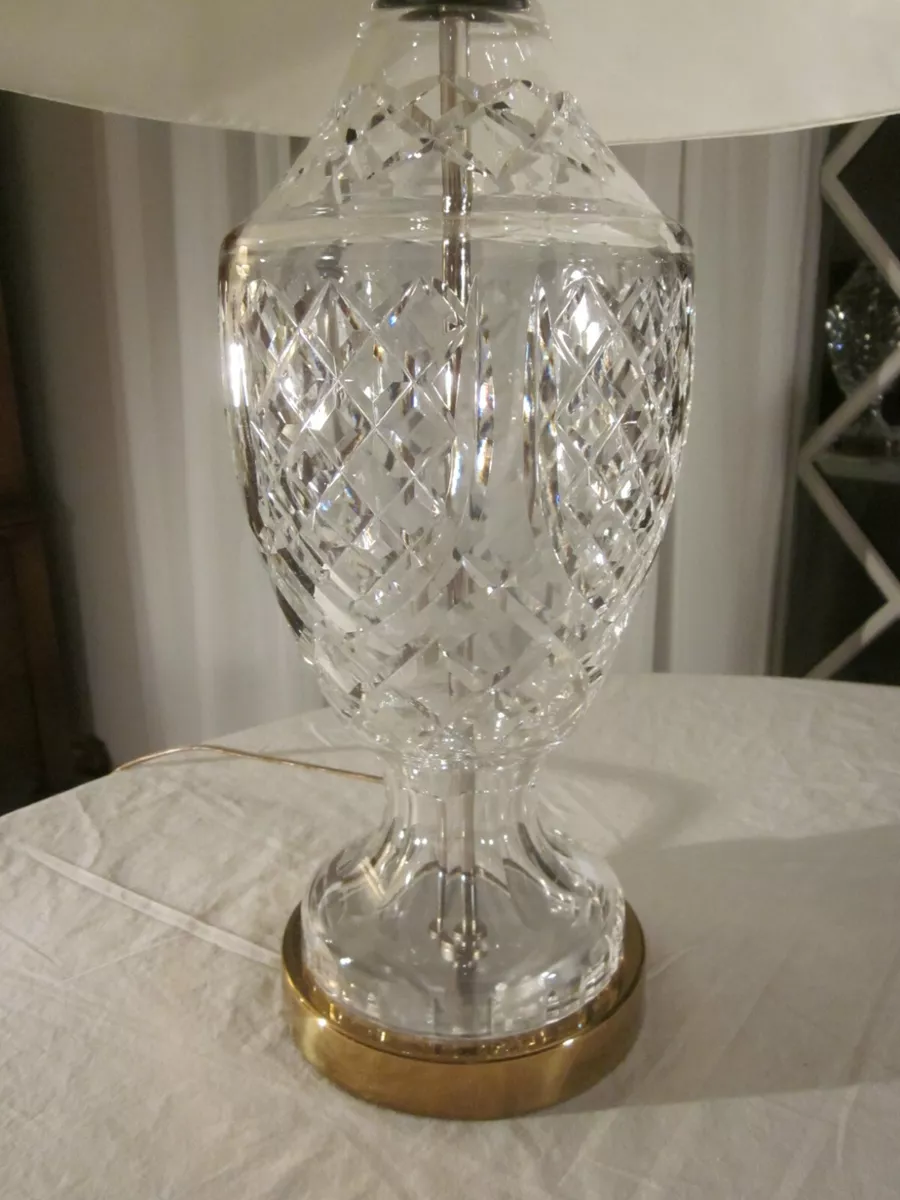 WATERFORD CRYSTAL Glass Brass Lamp Urn 28