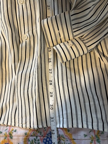 Vintage 1970s Gianni Versace Striped Button Down Made In Italy Blouse Designer - Picture 8 of 12