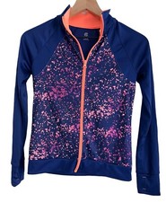 Champion L 10-12 Large LG Girls Sweater Purple Tie Dye Full Zip School Casual