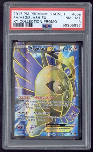 2017 Pokemon Premium Trainer XY Collection Promo 65a Full Art/Aegislash EX PSA 8
