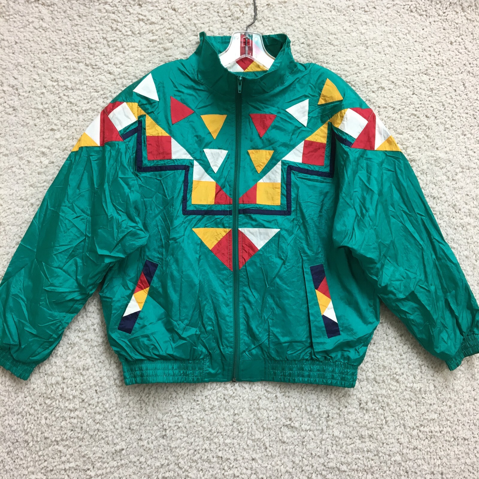 VINTAGE Westbound Jacket Large Adult Green Full Zip Bomber Windbreaker Womens L