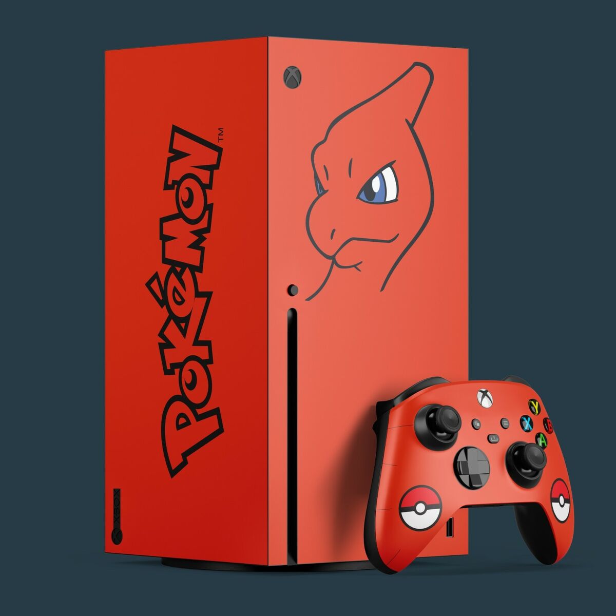 Xbox Series X / S Vinyl Skin & 2x Controller Skins, Pokémon Themed.