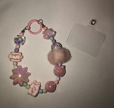 Fancy Pink Bear Cellphone Chain