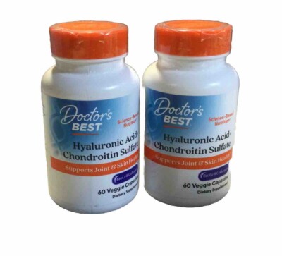 2 Pack Doctor's Best Hyaluronic Acid Chondroitin Sulfate 60 Veggie Caps (M)