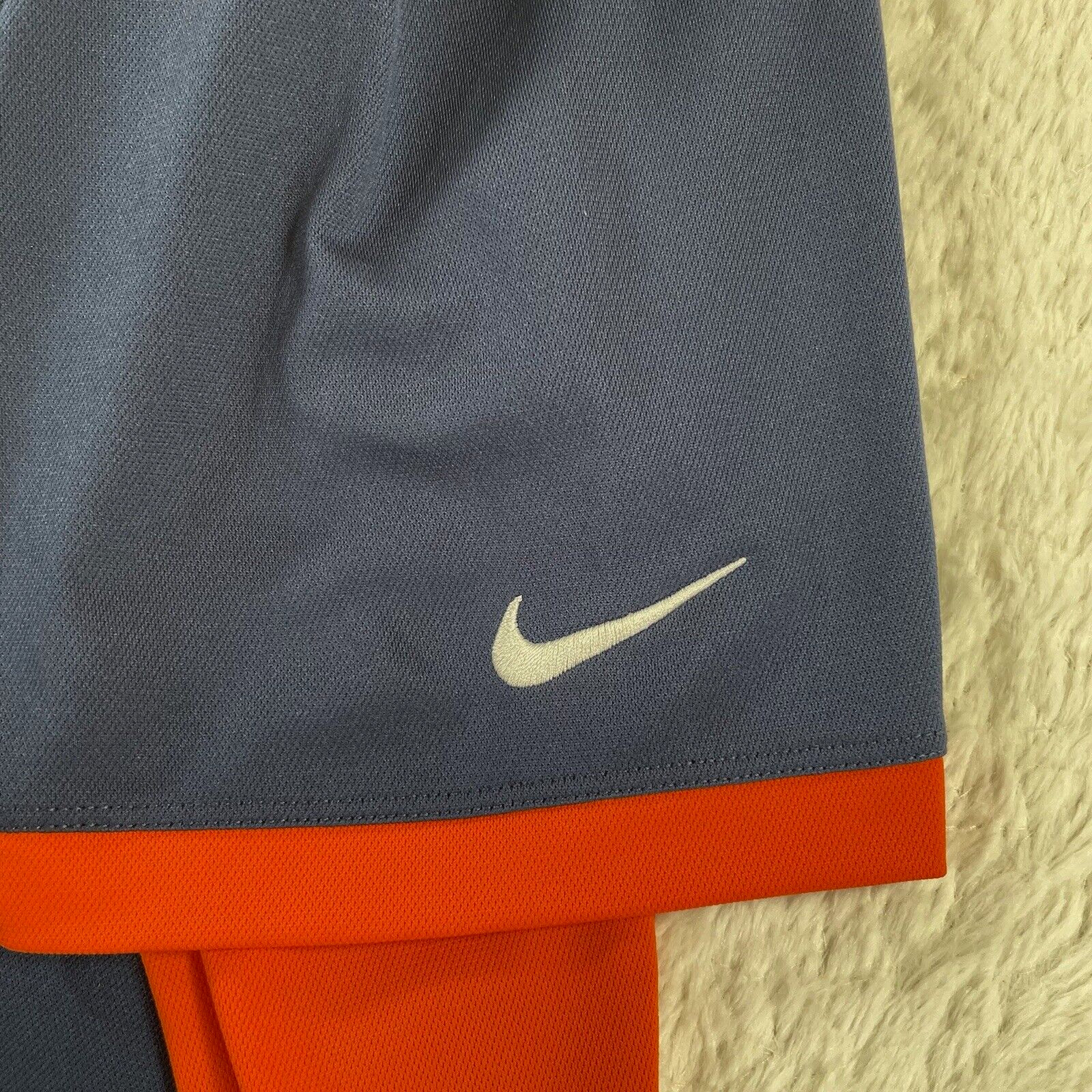 Nike DRI-FIT Broncos Shirt Mens Large Blue Orange Golf Polo Golfer Short Sleeve thumbnail 9
