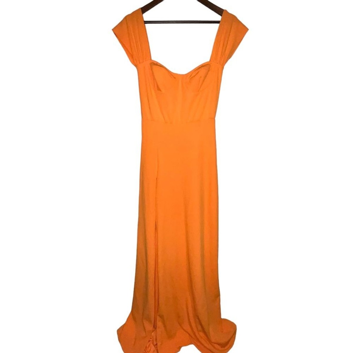 Pretty Little Thing Women's Orange Long Formal Dress
