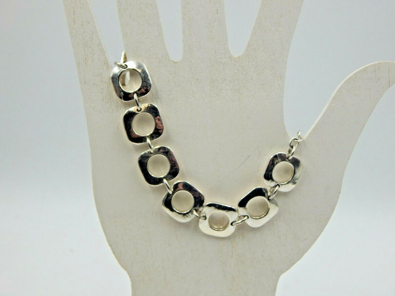 Stylish Silver Plated Geometric Toggle Bracelet - image 1