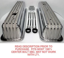 Finned Aluminum Valve Covers for Small Block Chevy 350 Vortec TBI (Tall)