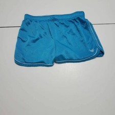 Justice Girls Athletic Shorts Blue Mesh Elastic Waist Pull Ons 12