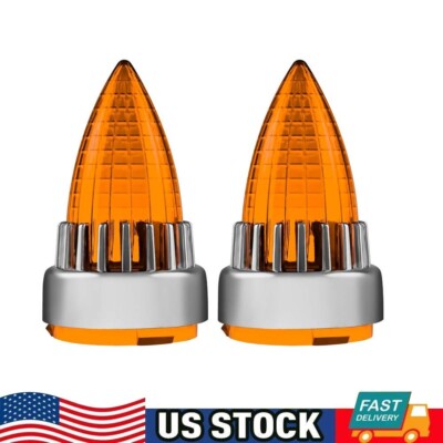 2'' Turn Signal Light Lenses Amber Covers Clip-On For Harley Road Glide Softail