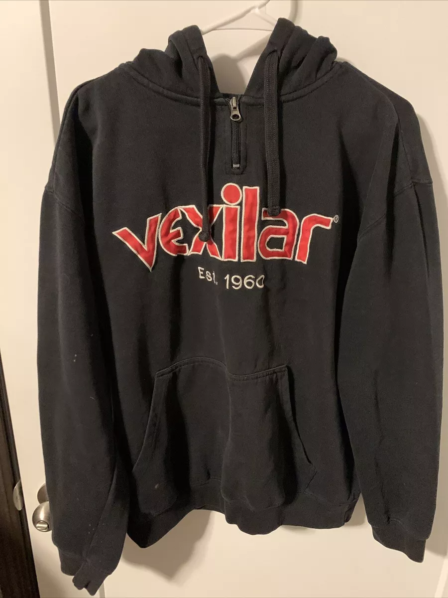 Vexilar Hoodie Mens Large Ice Fishing Cold Snap 1/4 Zip Heavy Fleece Black