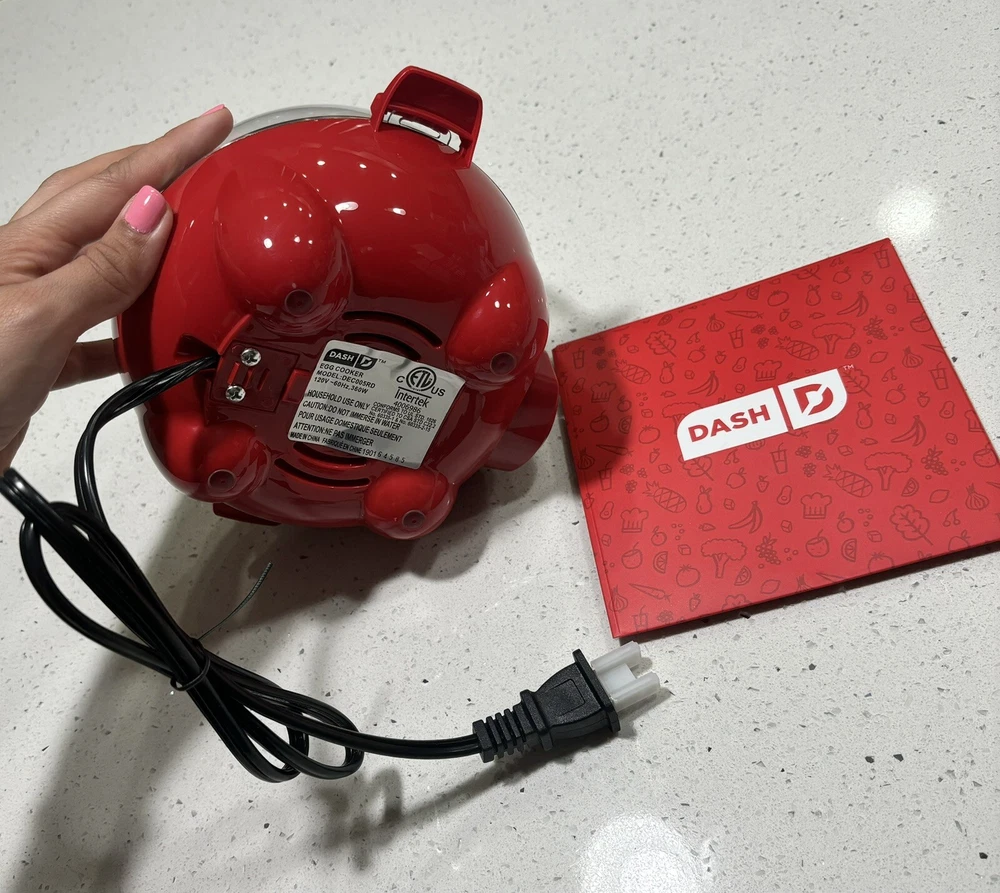 DASH Go Rapid Egg Cooker Red for Quick Easy Eggs and Omelettes