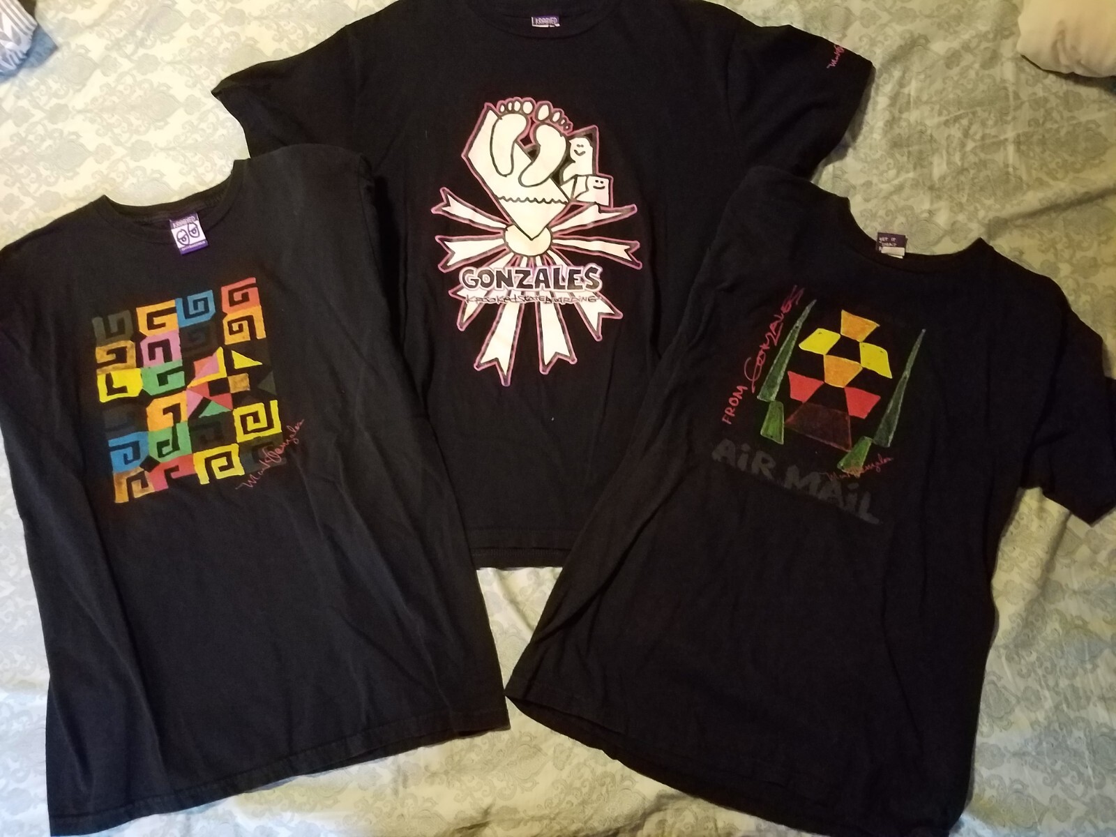 Krooked Skateboarding Vintage 3 T Shirt Lot Mens Med Mark Gonz Gonzales Rare