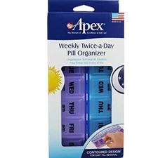 Apex Twice-A-Day Weekly Pill Organizer, Model No : 70059 - ( Pack of 1 )