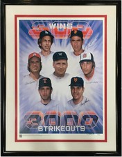 300 Wins 3000 K Signed 6 Auto Doo S Oh litho framed Tom Seaver Ryan COA /100