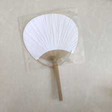 1PCS Japanisch Hand Ventilator Rund Blank Bambus Griff Papier DIY Handfächer