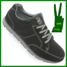 SCARPE UOMO DA GINNASTICA PELLE SPORTIVE SNEAKERS comode  nero relax 4 stagioni