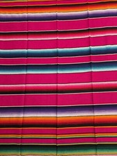 Mexican Sarape Blanket Blue Purple Pink Orange Tapestry Saltillo Southwestern