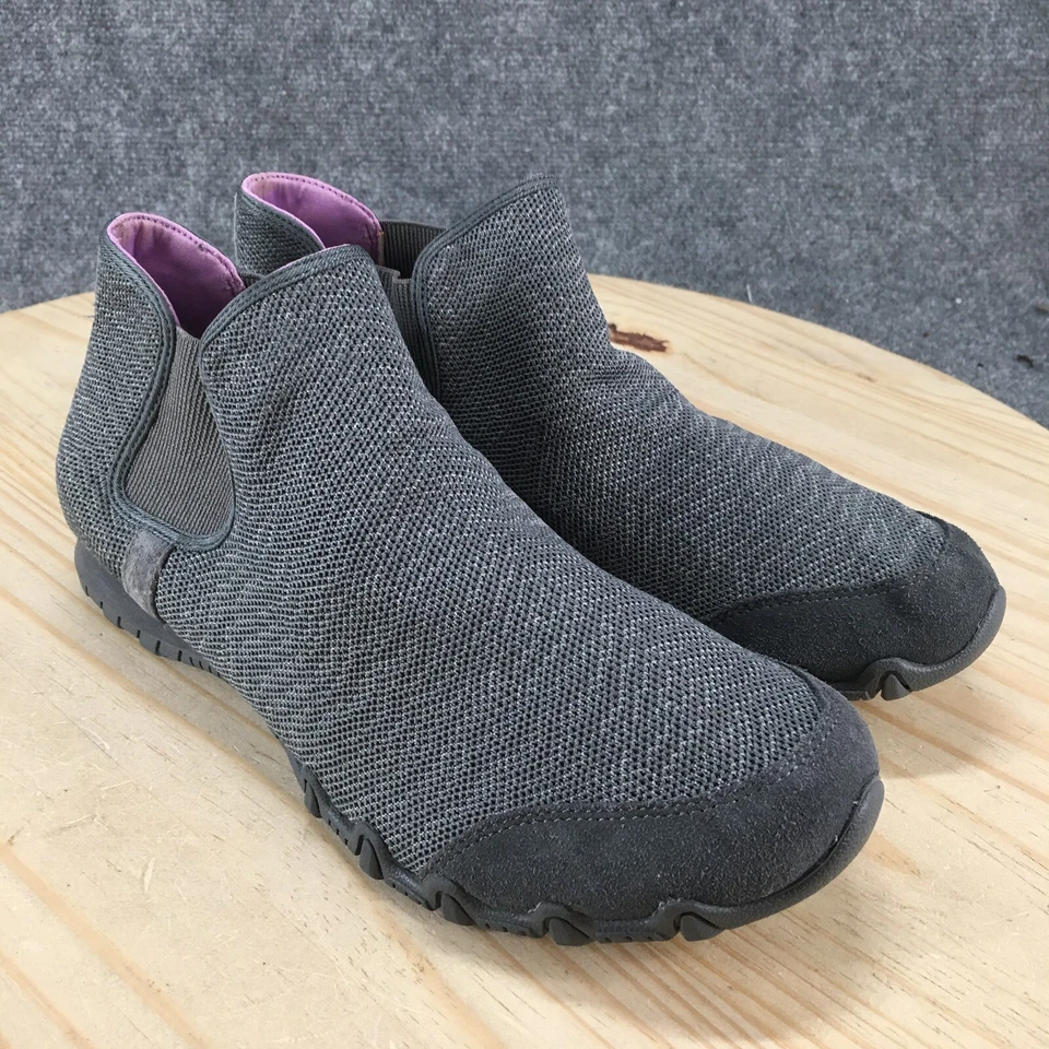 Zapatos Skechers para mujer 11 motociclistas fugitivos Chelsea gris pull on tobillo top 49349 Foto 3 de 4