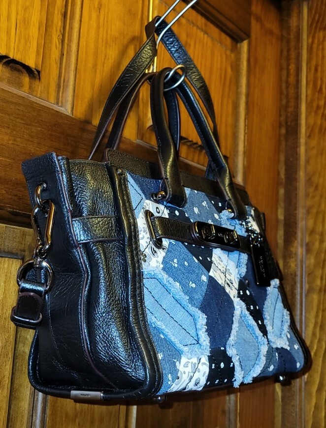 COACH SWAGGER PATCHWORK CARRYALL MULTI-COLOR SATC… - image 3