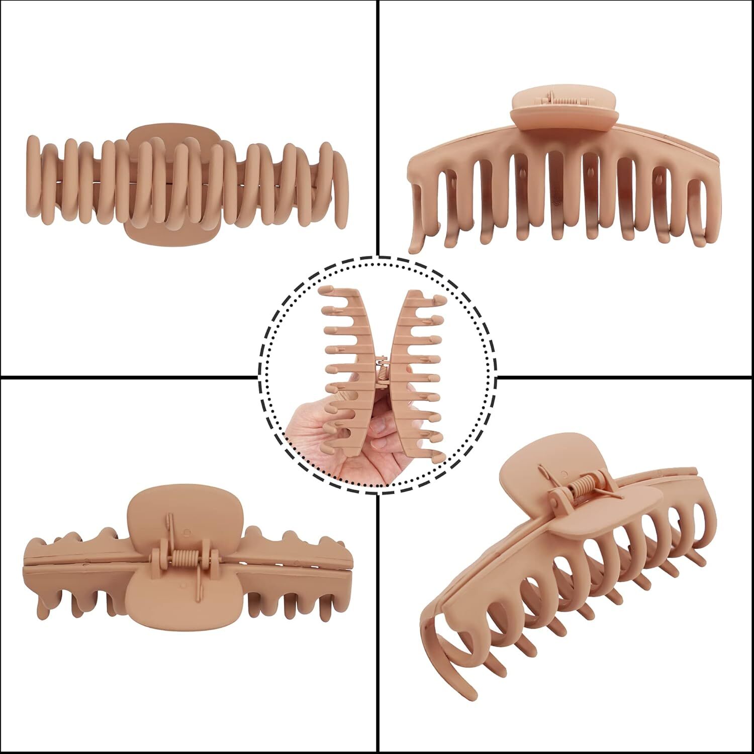 4 Pcs Hair Claw Clips, Thick Hair Jaw Clips for Women and Girls
