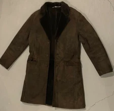 Gallotti Shearling 3/4 Length Jacket, Mens,Dark Brown, Italy, Leather,Fur, Sz 48