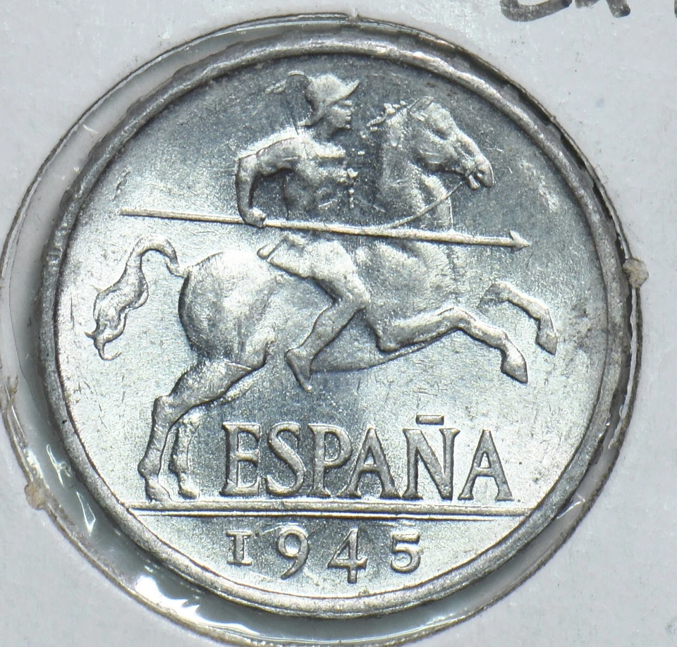 Espanha 1945 S 5 centavos cavalo animal Ch BU 299114 combinar frete - Imagem 2 de 3