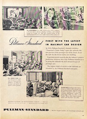 1947 Pullman Standard Railway Cars Vintage Print Ad Train Design Advertisement