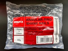 Unifix Annular Ring Shank Nails 25mm x 2.0mm 500g Universal PB231 Strong