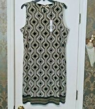 WOMEN'S TAHARI DRESS / SLEEVELESS , ARMY GREEN, WHITE, BLACK, SIZE LARGE, NWT
