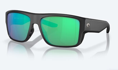 Costa Del Mar Permit Sonnenbrille – Mattschwarzes Gestell, Grün Verspiegelte 580G Glas Polarisiert