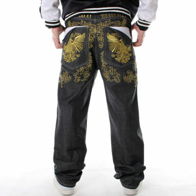 Mens Embroidered Hip-Hop Loose Graffiti 