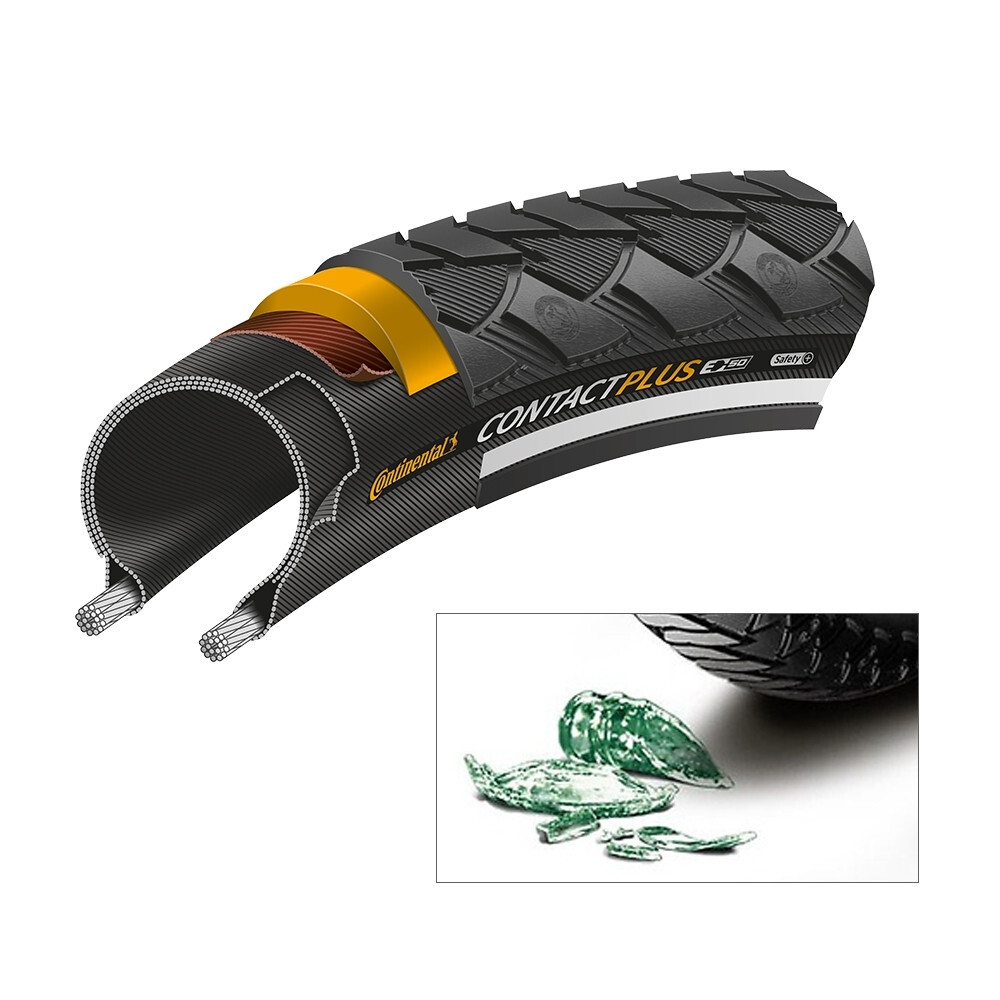 Continental Contact Plus Reflex Hybrid E-BIKE Wired Black Bike Tyre 700