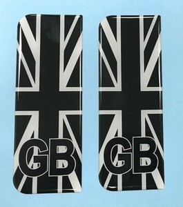 Domed Black White Union Jack Gb Vehicle Number Plate Stickers High Gloss Gel Ebay