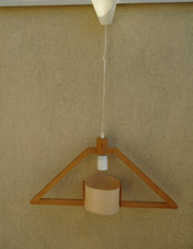 Lustre Suspension en Pin Vintage Design Années 80