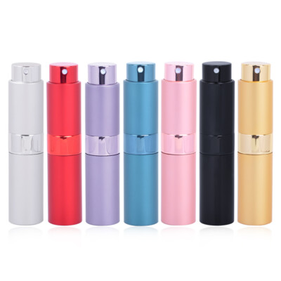 4PK 8ml Silver, Black, Blue, Pink Twist Top Aluminum Portable Refillable Spray
