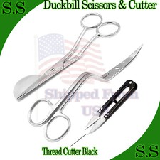 Applique Duckbill Scissors  Bent Curved Embroidery Scissors Thread Cutter Black