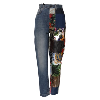 DOLCE & GABBANA Jeans Blue AMBER Patchwork High Waist Denim IT40/US6/S 1500usd