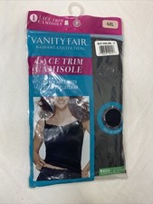 Vanity Fair Radiant Collection Lace Trim Cami Layering Black Sleek Women 4XL