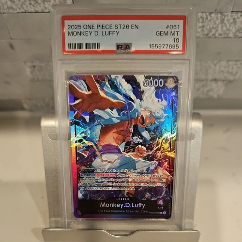 2025 One Piece TCG Monkey.D.Luffy ST26 OP09-061 Leader FOIL PSA 10